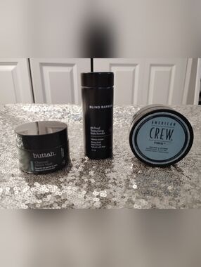 American Crew Fiber Hair Styling Paste — Black Jar with Blue Label